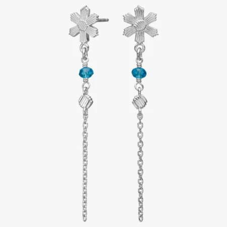 Ørehængere aqua blomst BRODERIE52 - Rhodineret | Joanli Nor