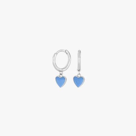 Rhd. Sølv creoler med blå emalje | NOA Kids Jewellery