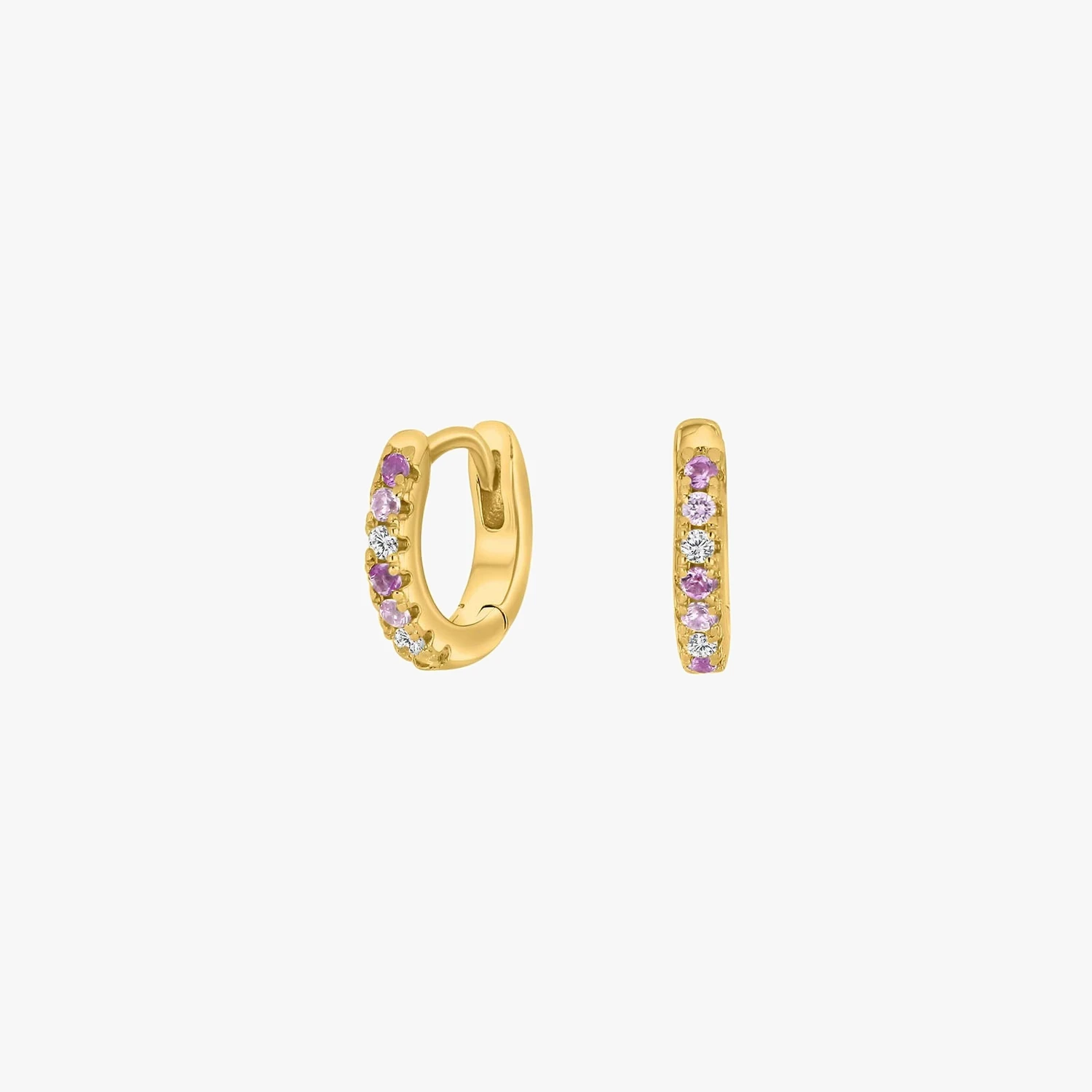 Forg. sølvcreoler m/multi pink cz | NOA Kids Jewellery