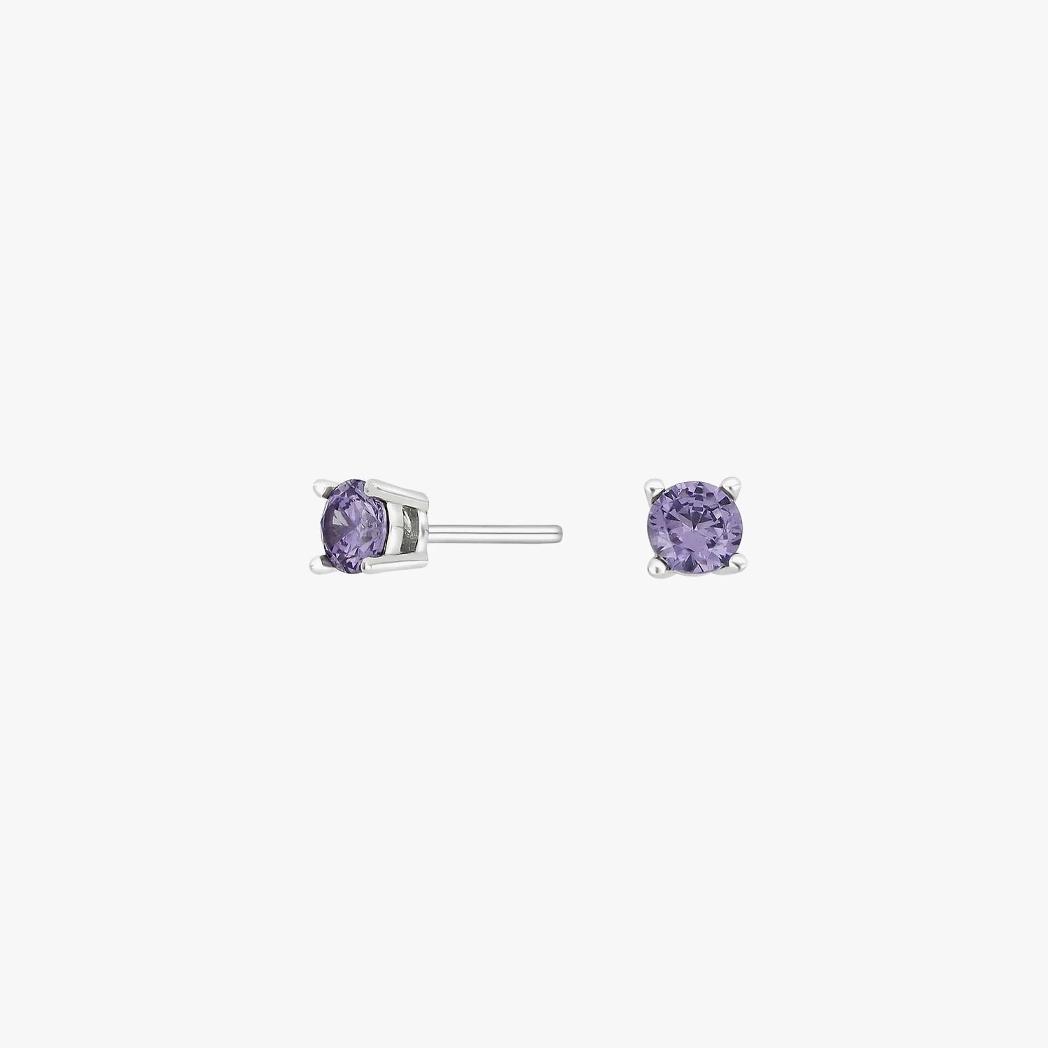 Rhd. sølvørestikker m/cz lilla | NOA Kids Jewellery