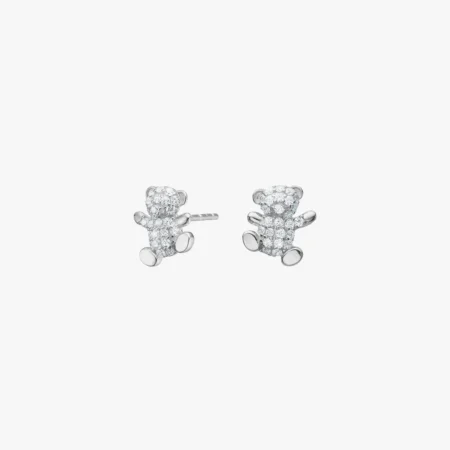 Rhd. sølvørestikker bamse m/cz | NOA Kids Jewellery
