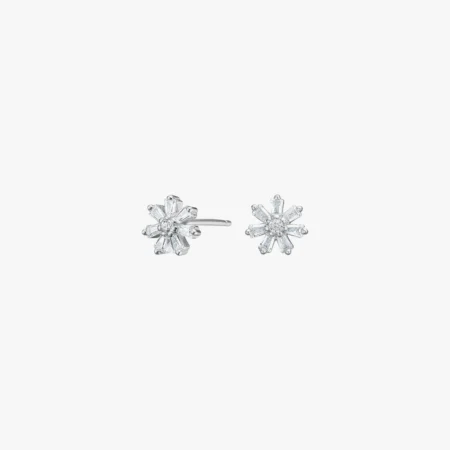 Rhd. sølvørestikker blomst m/ hvid cz | NOA Kids Jewellery