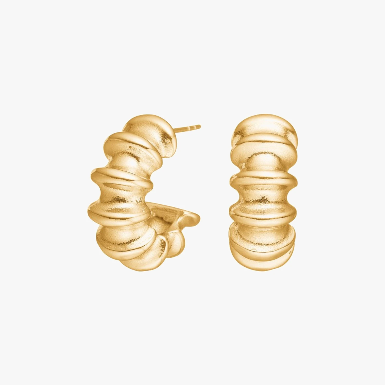 Knudeformede creoler SALINO i 18 kt. forgyldt rustfrit stål | Nordahl Jewellery